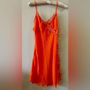 Bright Orange Babydool with Lace Accents